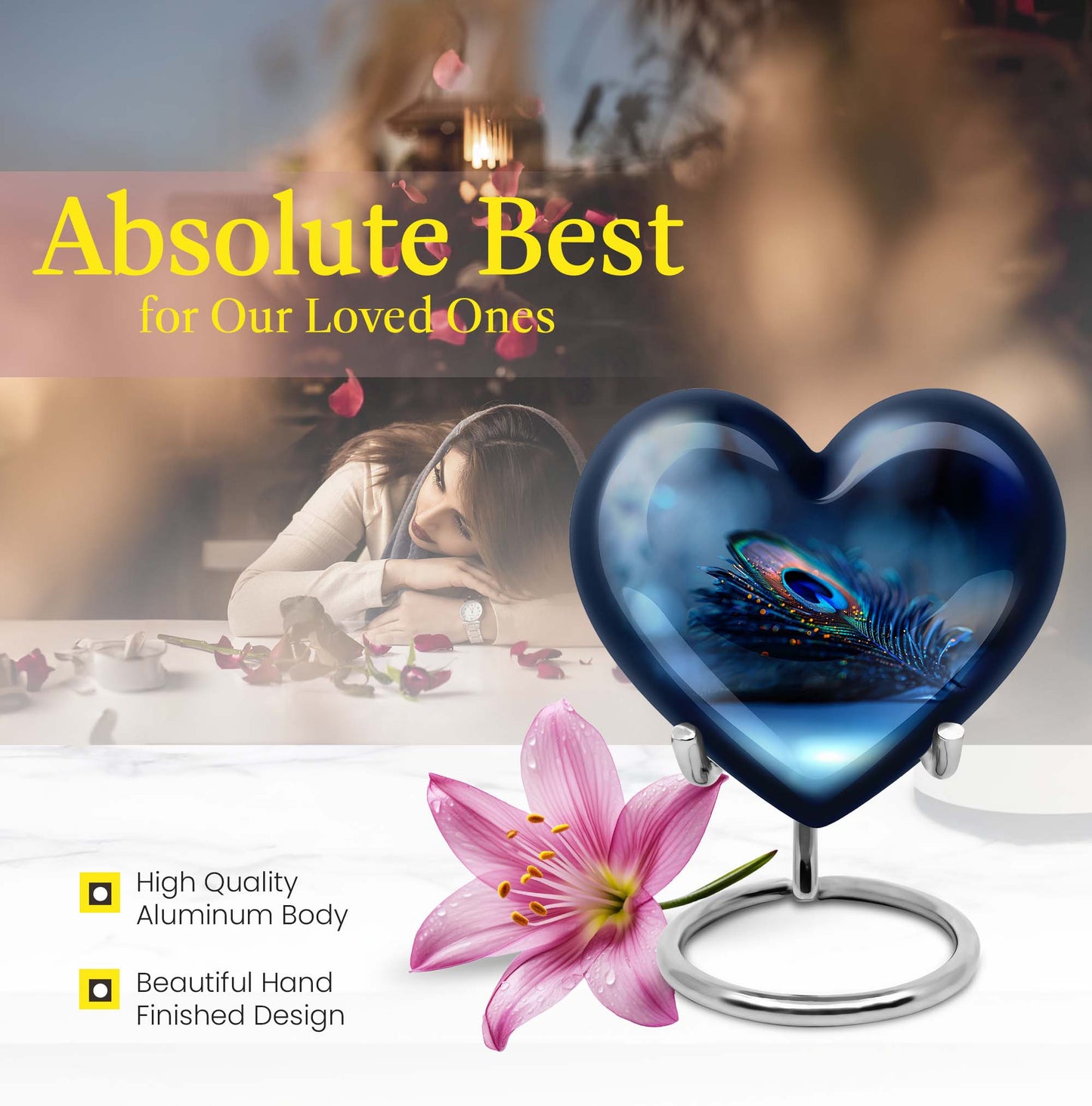 Heart Urn feather urn