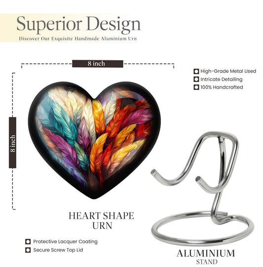 10-inch Heart Urn for human ashes 