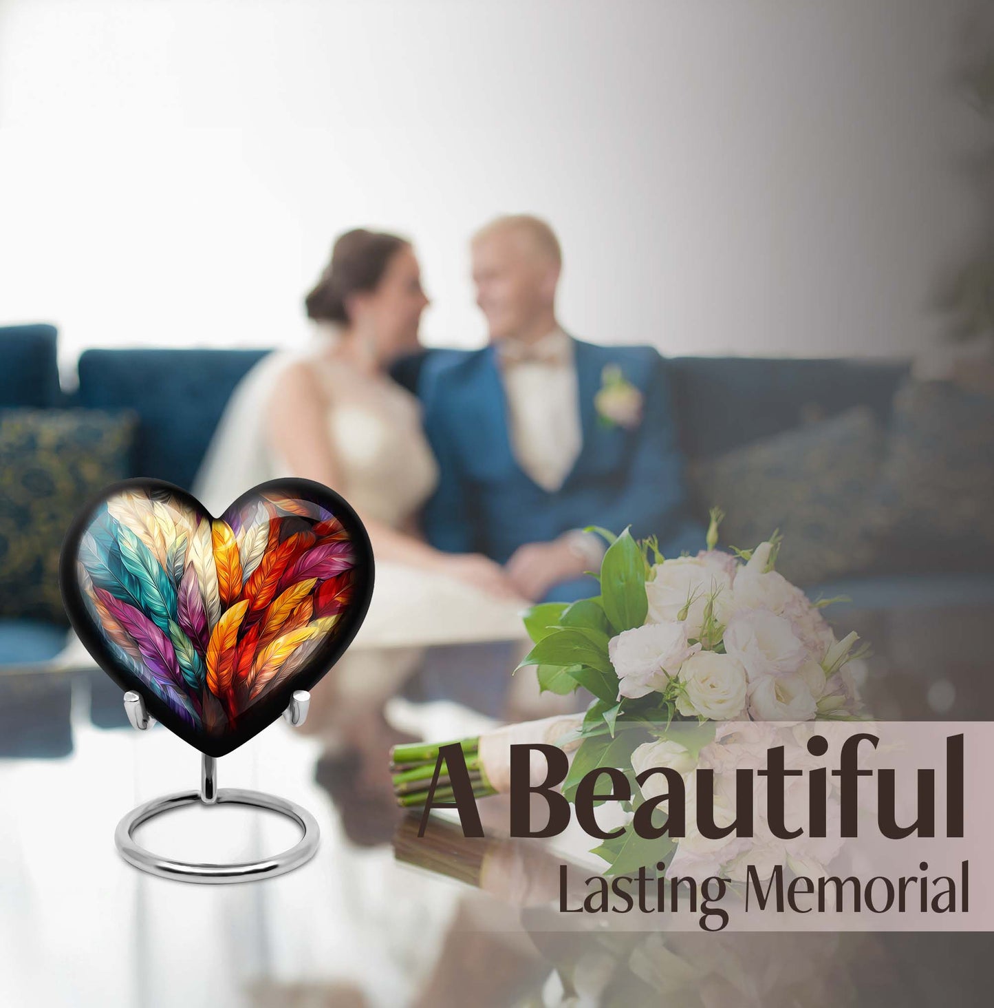 10-inch Heart Urn for human ashes 