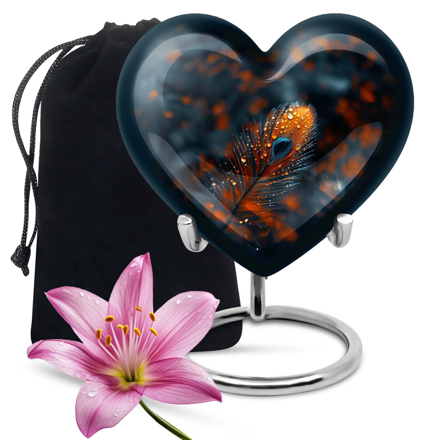 Purple Meadow themed Heart Urn,
