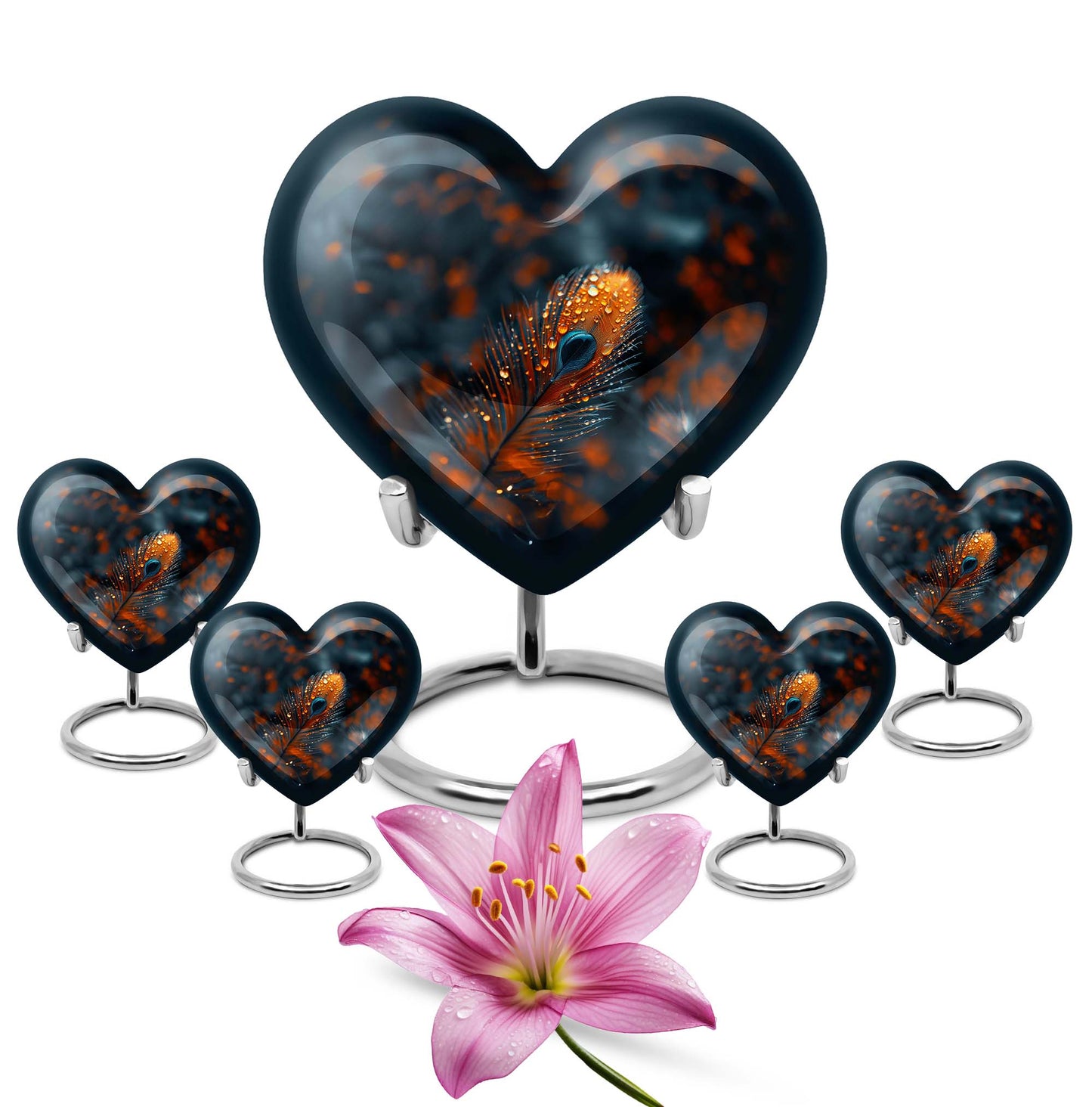 Purple Meadow themed Heart Urn,