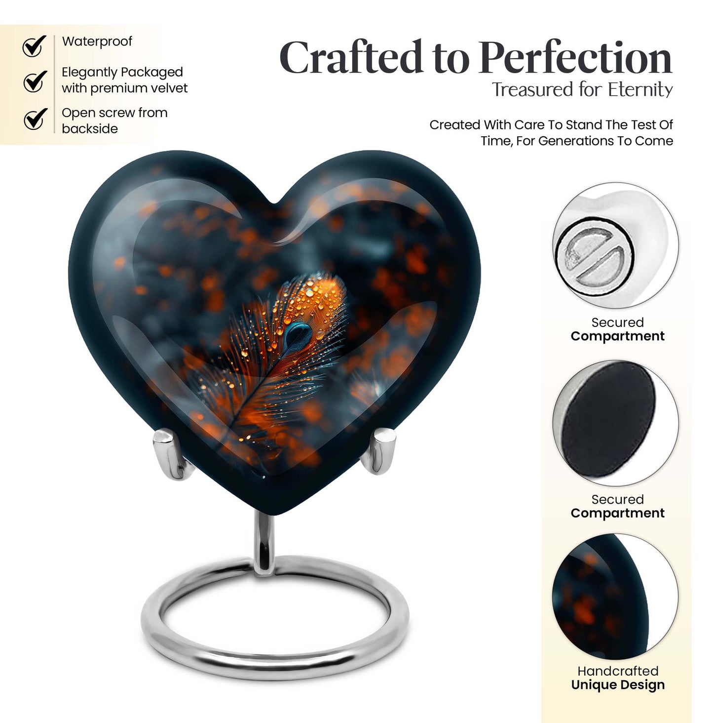 Purple Meadow themed Heart Urn,
