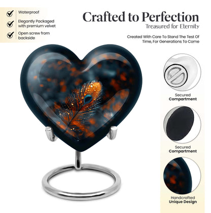Purple Meadow themed Heart Urn,