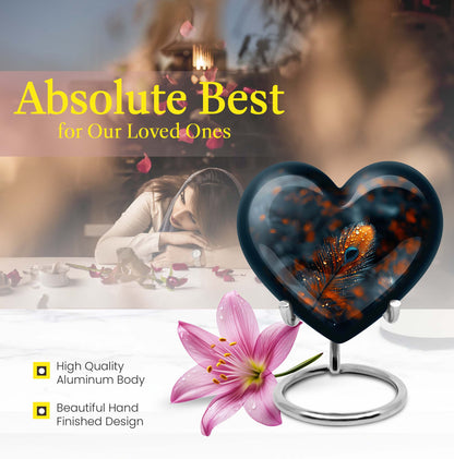 Purple Meadow themed Heart Urn,