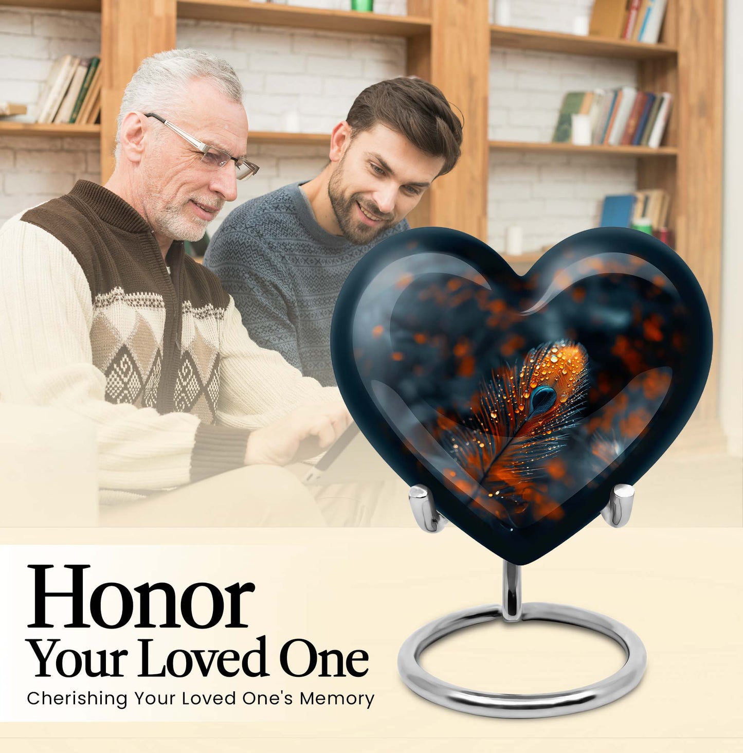Purple Meadow themed Heart Urn,