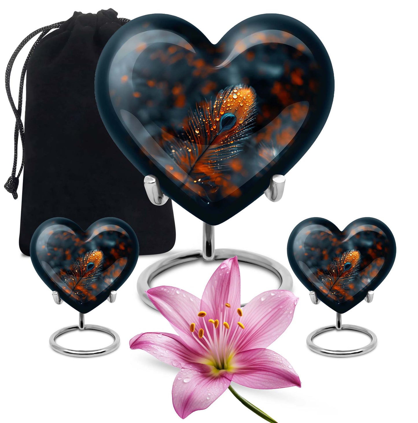 Purple Meadow themed Heart Urn,