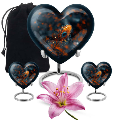 Purple Meadow themed Heart Urn,