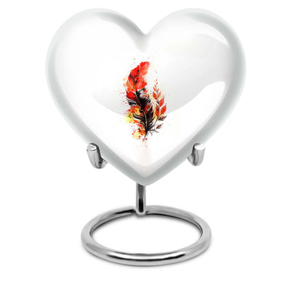 feather heart urn