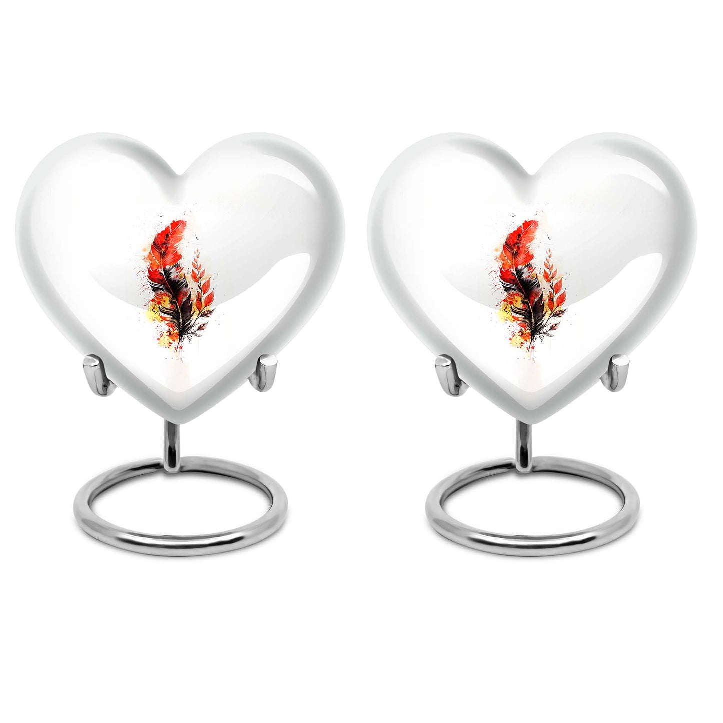 feather heart urn