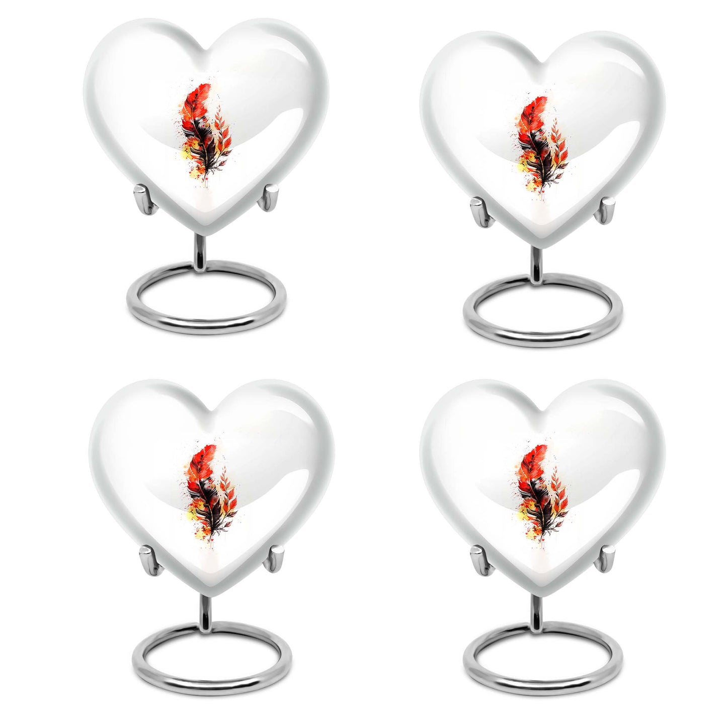 feather heart urn