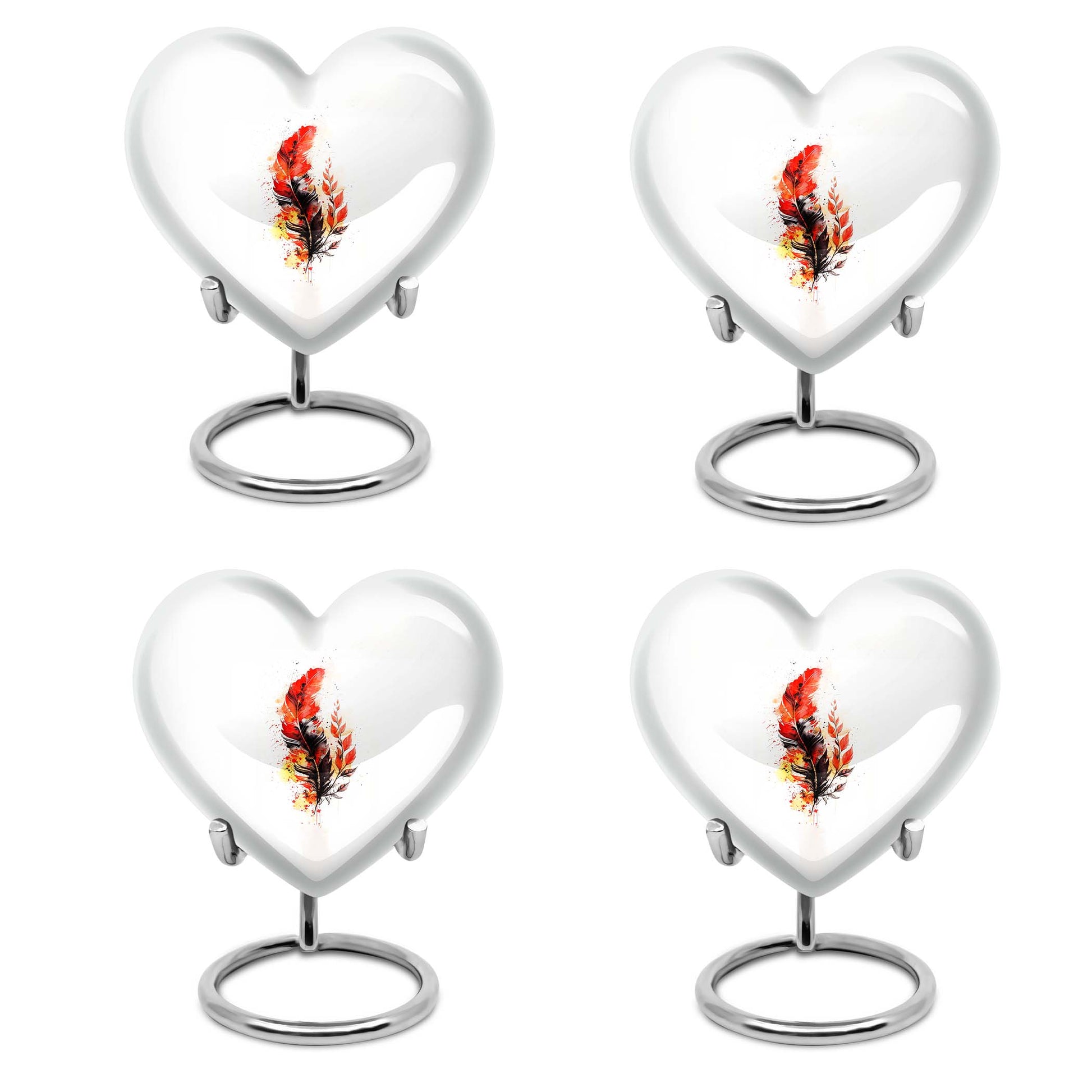 feather heart urn