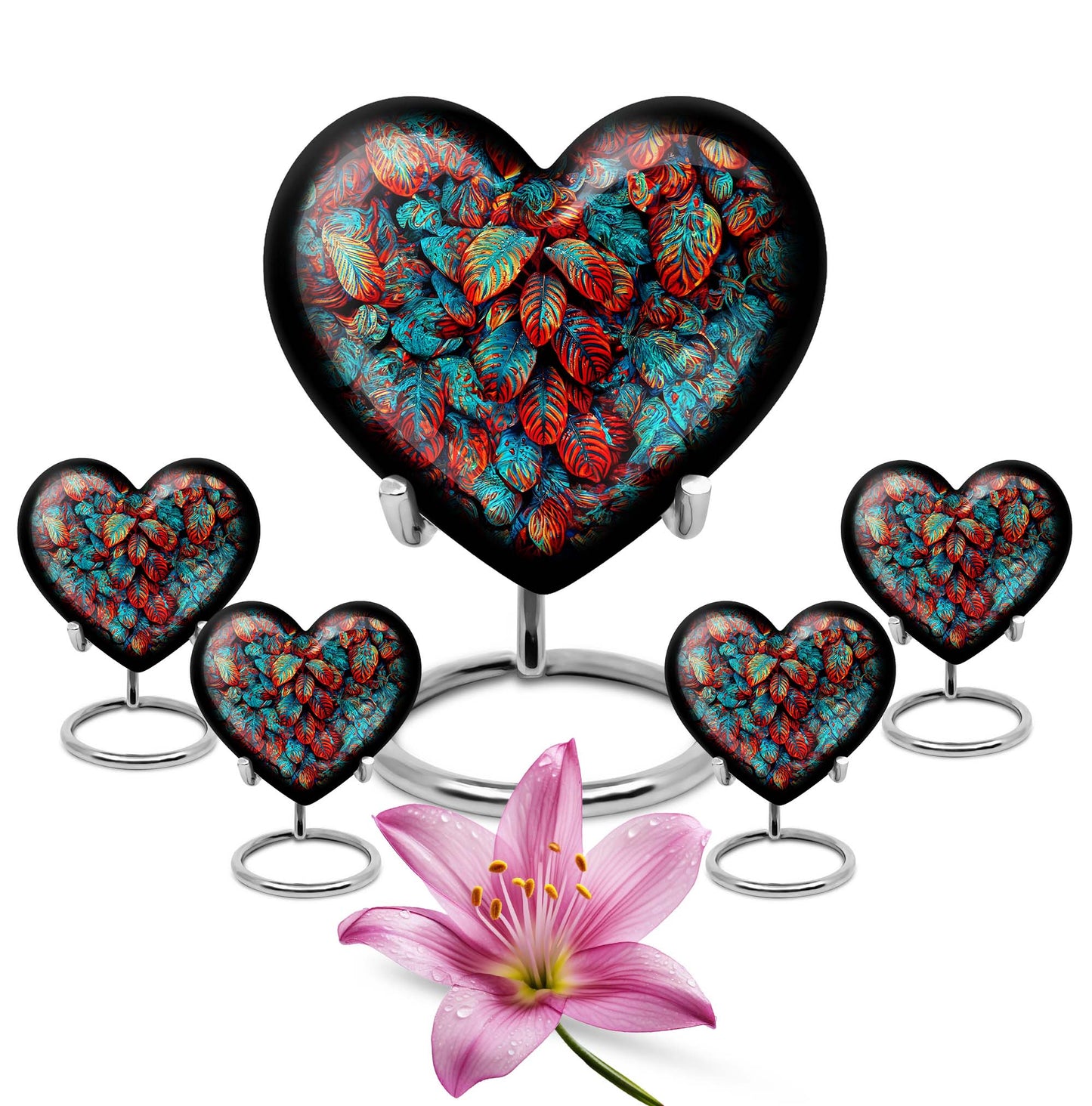 heart shaped feather urn