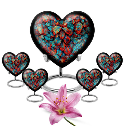 heart shaped feather urn