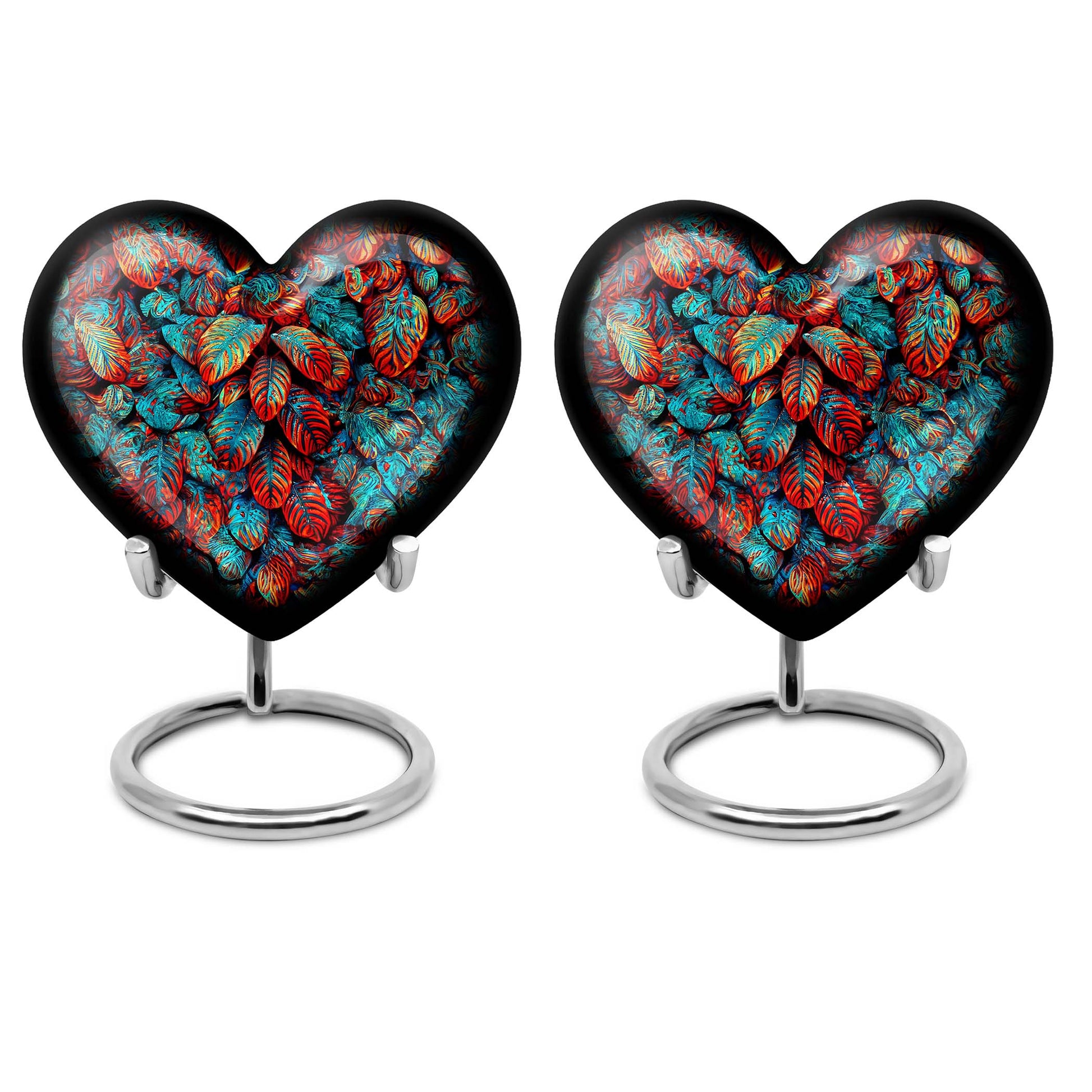 heart shaped feather urn