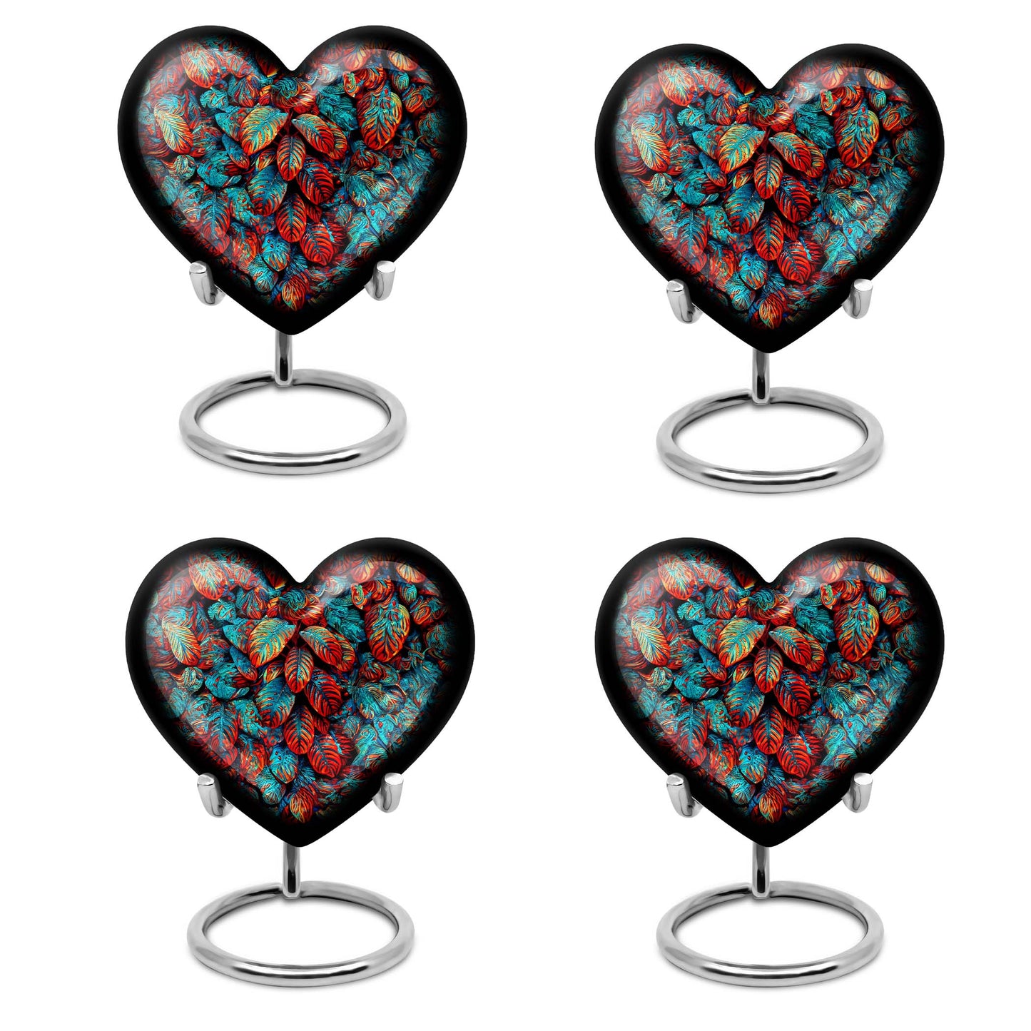 heart shaped feather urn