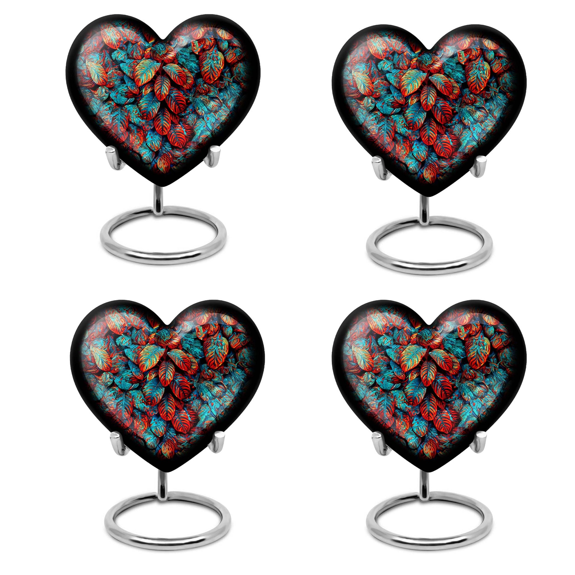 heart shaped feather urn