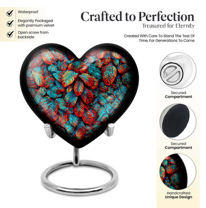 heart shaped feather urn