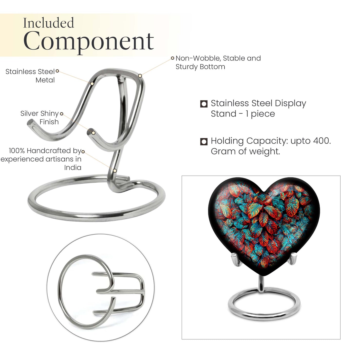 heart shaped feather urn