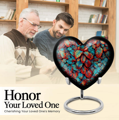 heart shaped feather urn