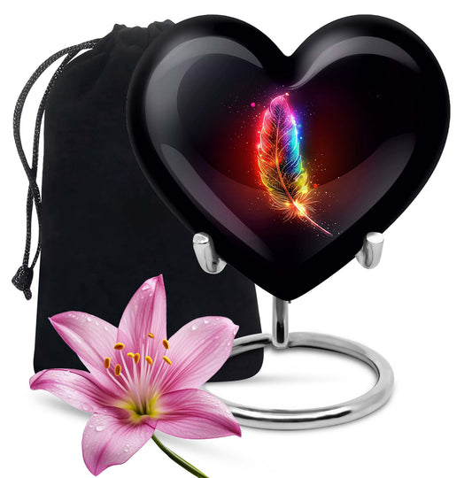 heart feather urn for ashes