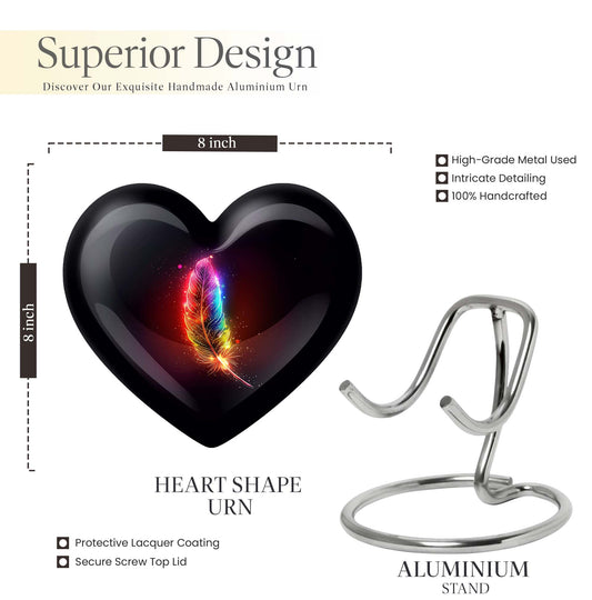 heart feather urn for ashes