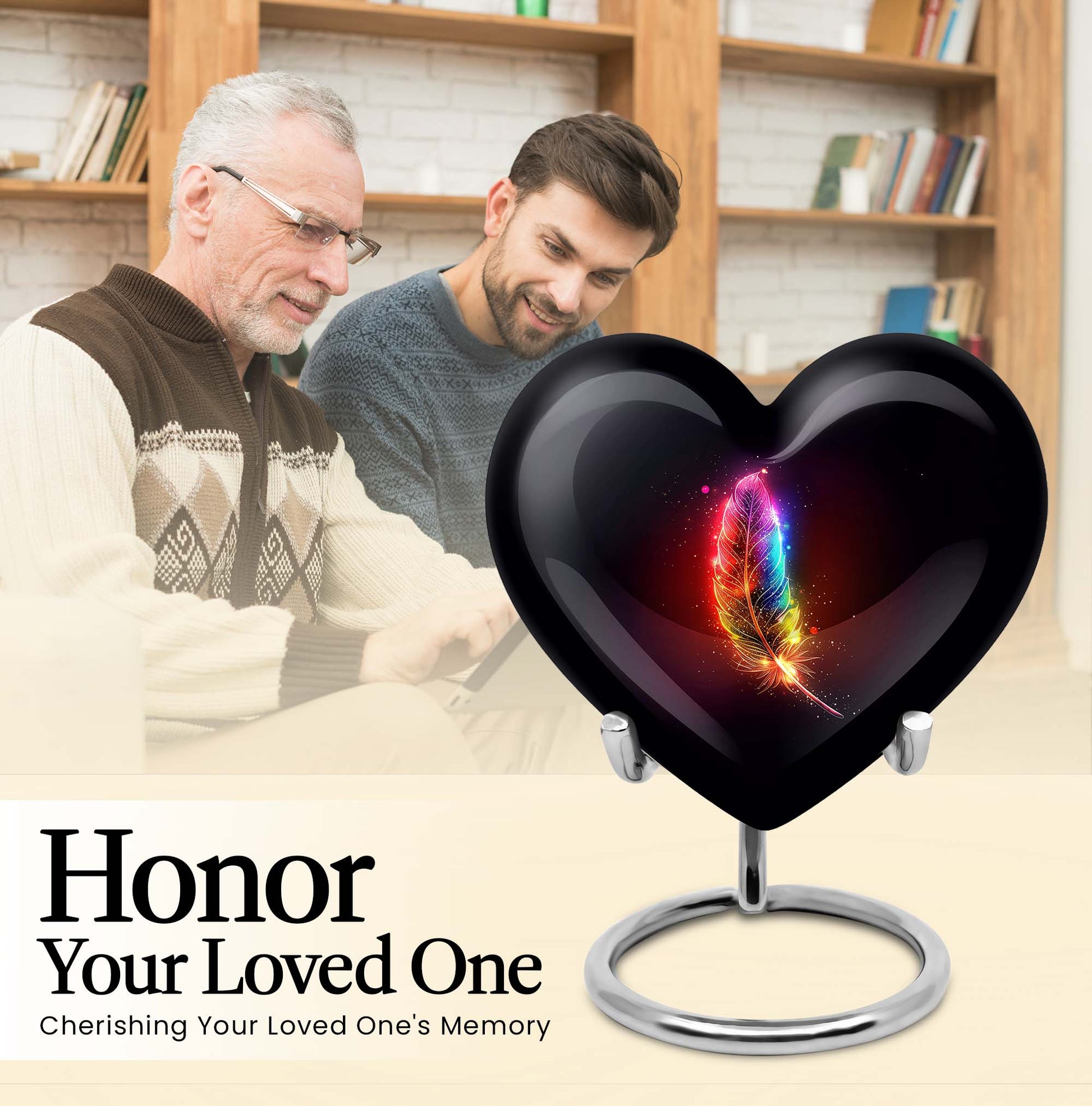 heart feather urn for ashes