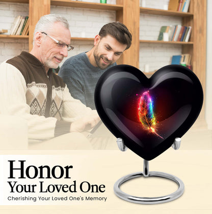 heart feather urn for ashes