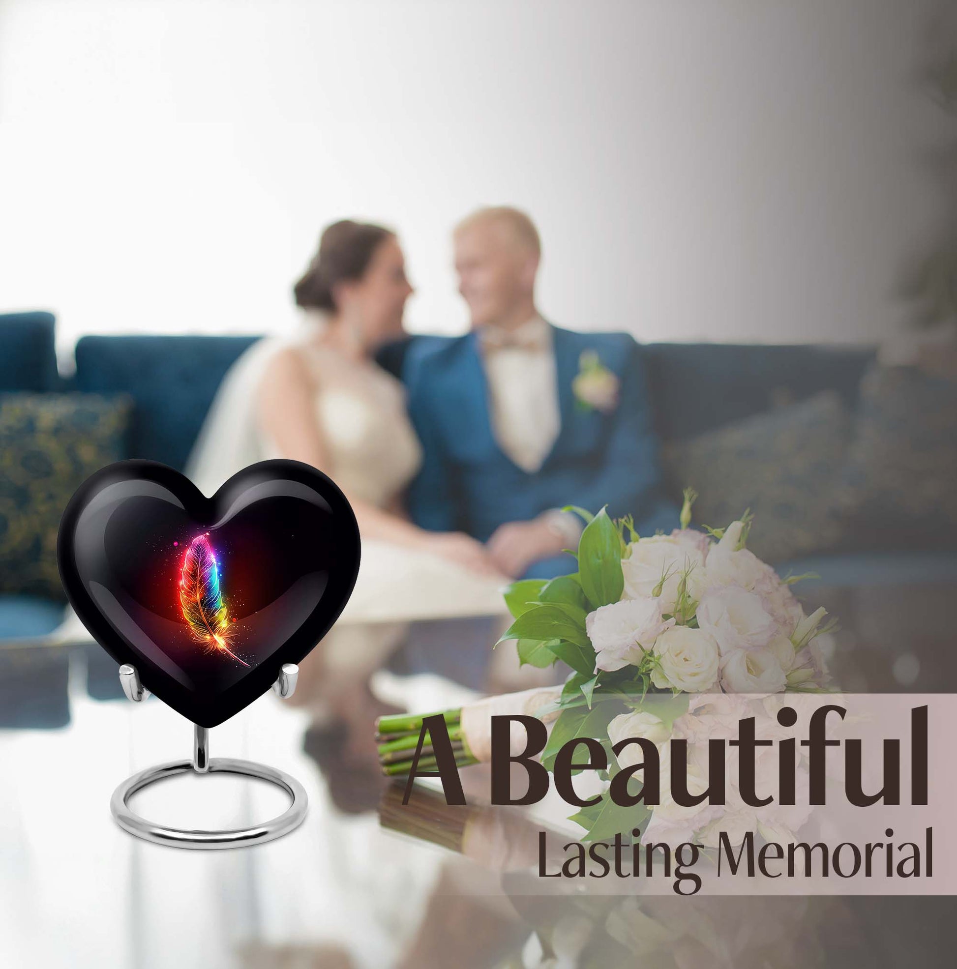 heart feather urn for ashes