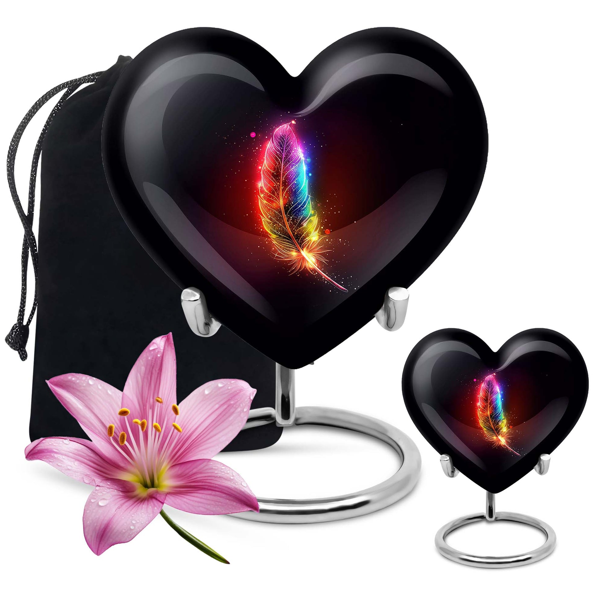 heart feather urn for ashes