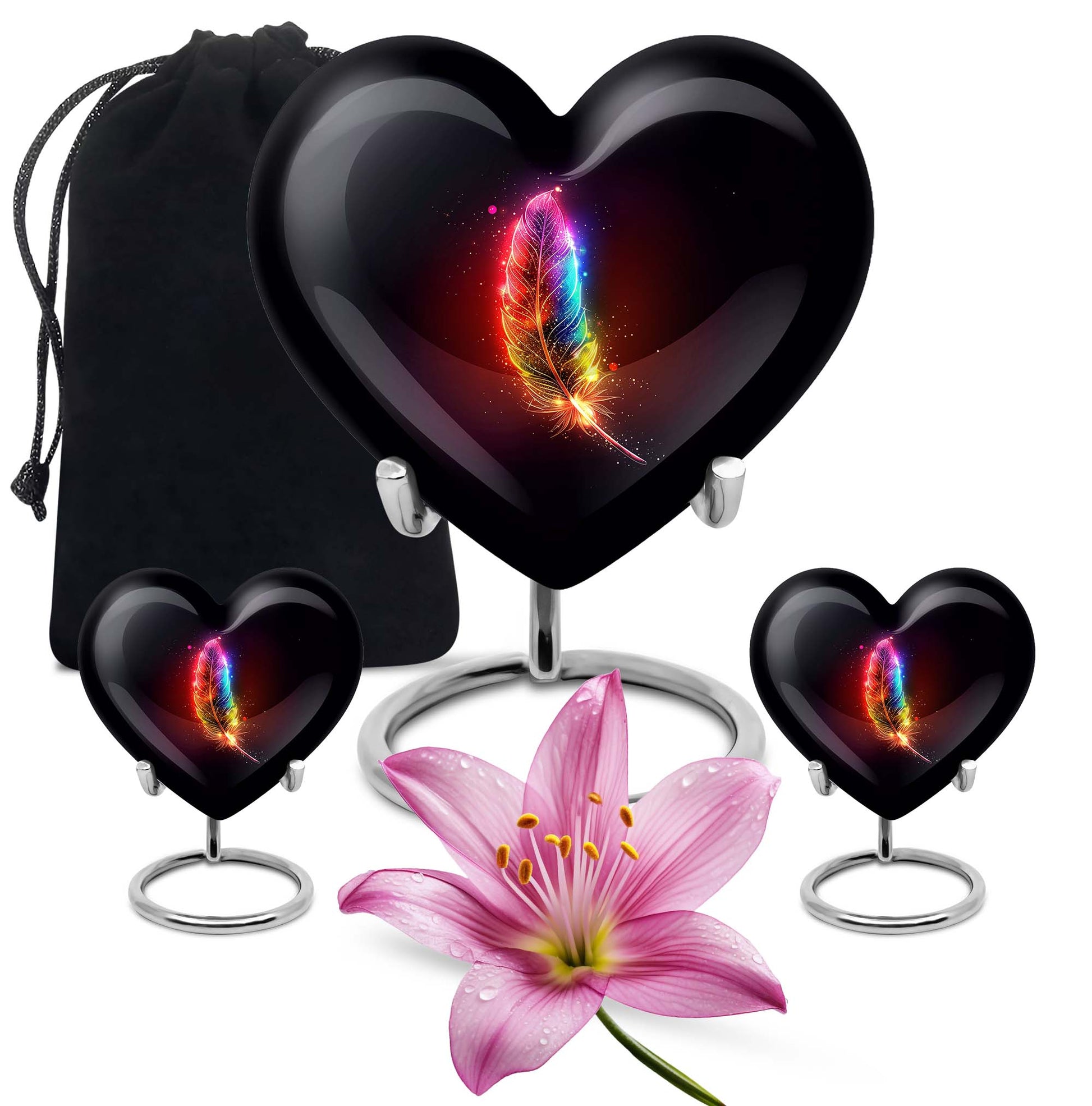 heart feather urn for ashes