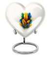 Heart-shaped feather urn for ground burial, 