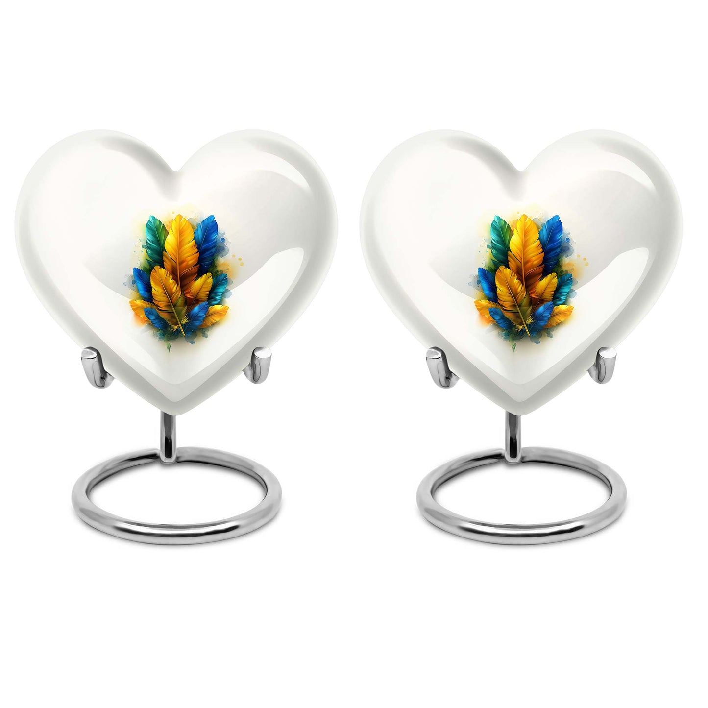 Heart-shaped feather urn for ground burial, 