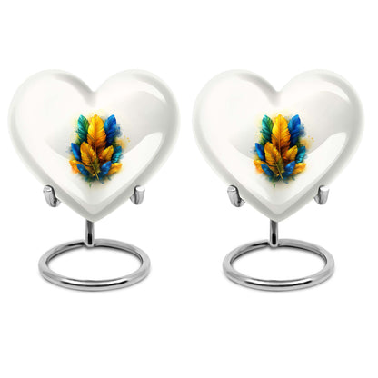 Heart-shaped feather urn for ground burial, 