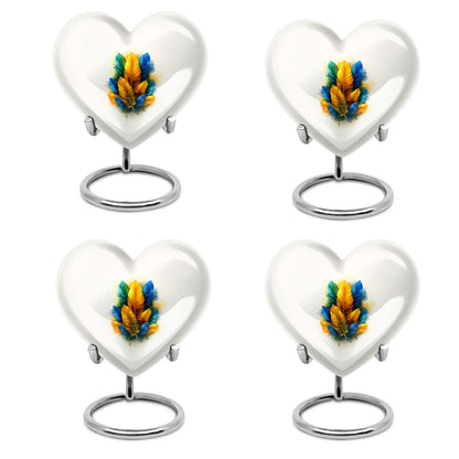 Heart-shaped feather urn for ground burial, 