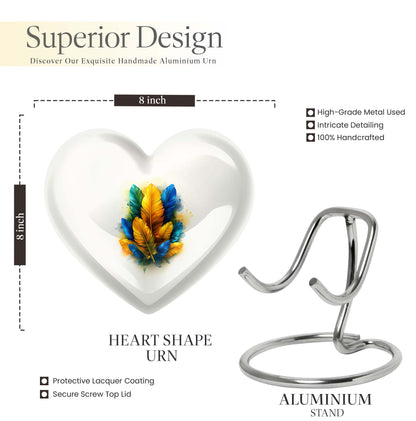 Heart-shaped feather urn for ground burial, 