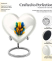 Heart-shaped feather urn for ground burial, 