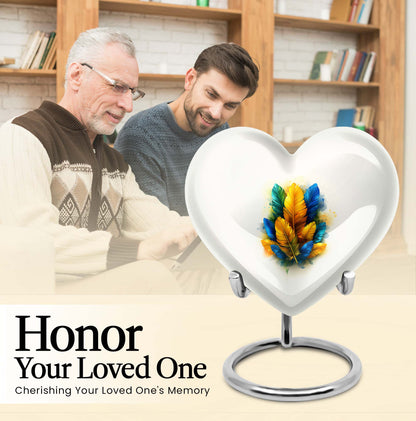 Heart-shaped feather urn for ground burial, 