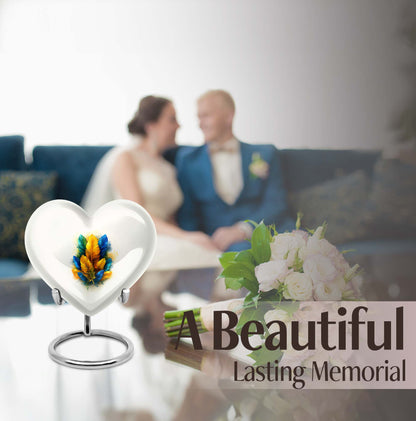 Heart-shaped feather urn for ground burial, 