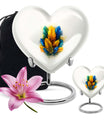 Heart-shaped feather urn for ground burial, 