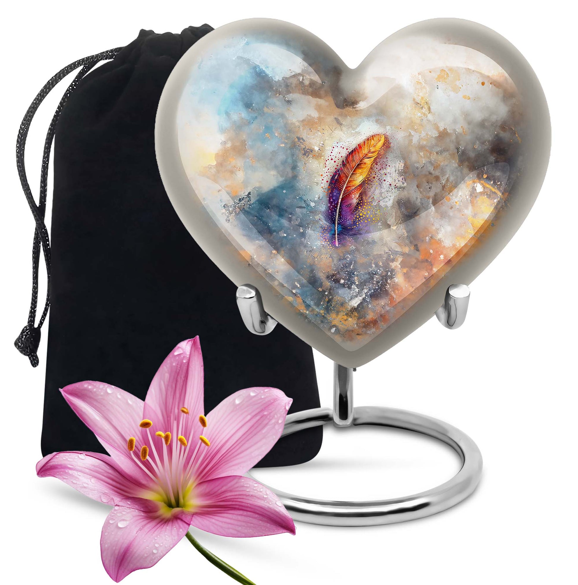 Feather Urn For Human Remains Funeral - Memorial Keepsakes For Ashes