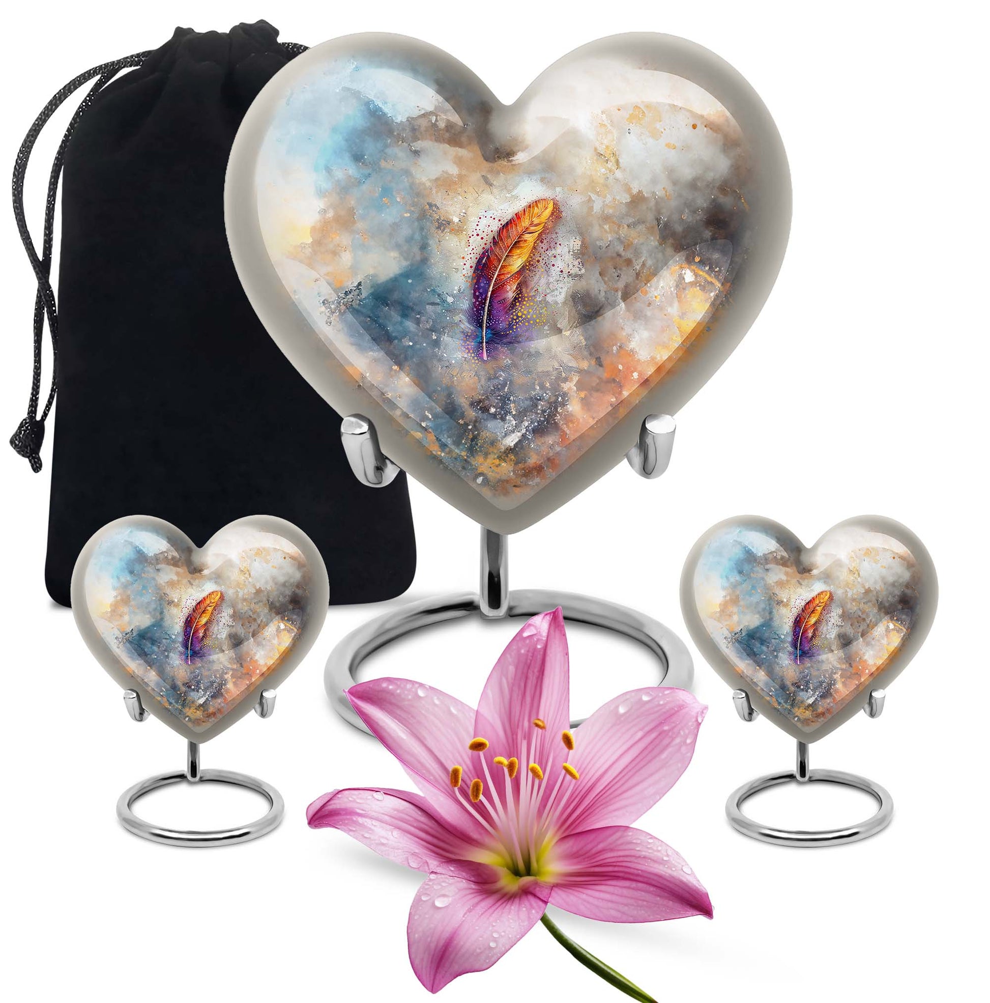 Feather Urn For Human Remains Funeral - Memorial Keepsakes For Ashes