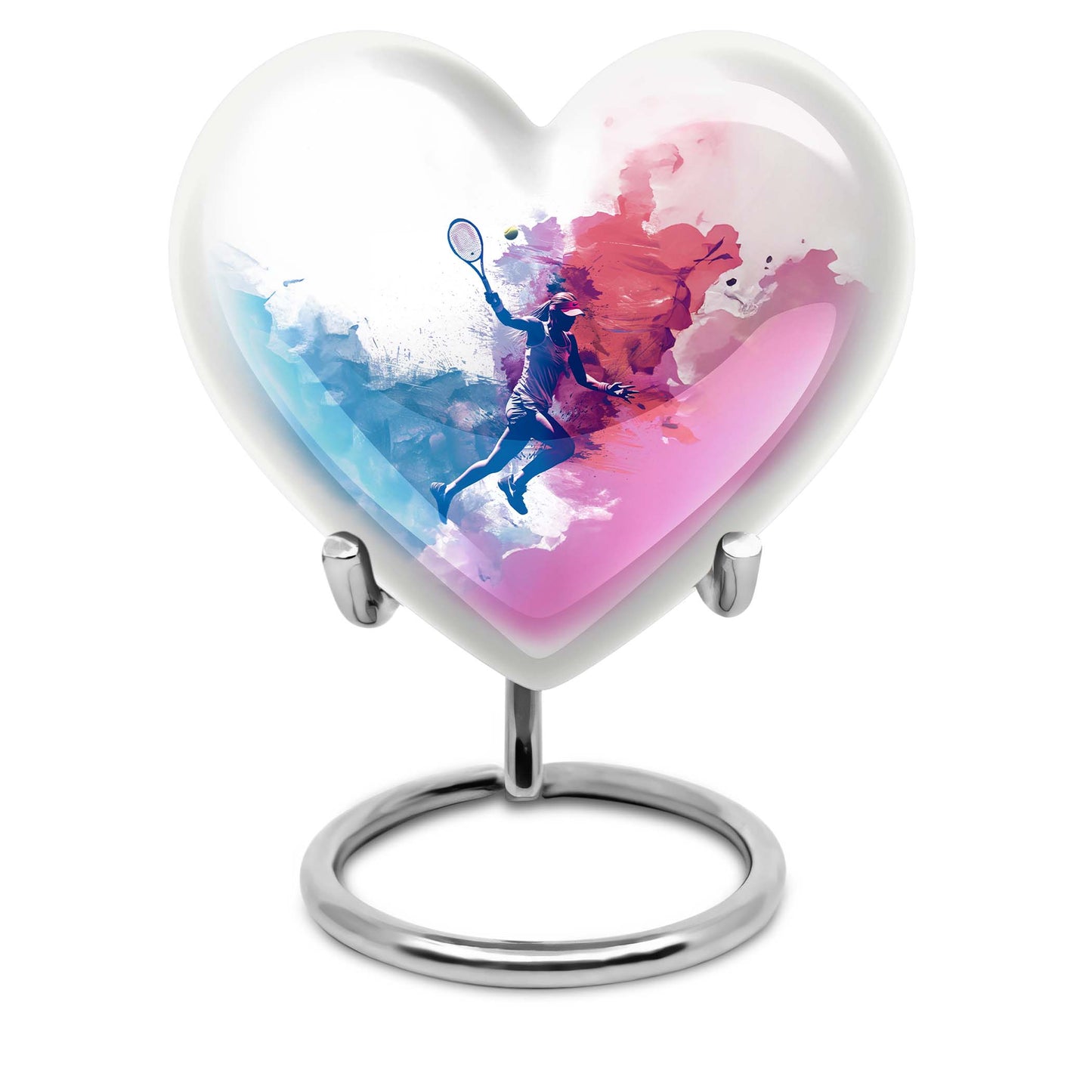 heart designed tennis urn