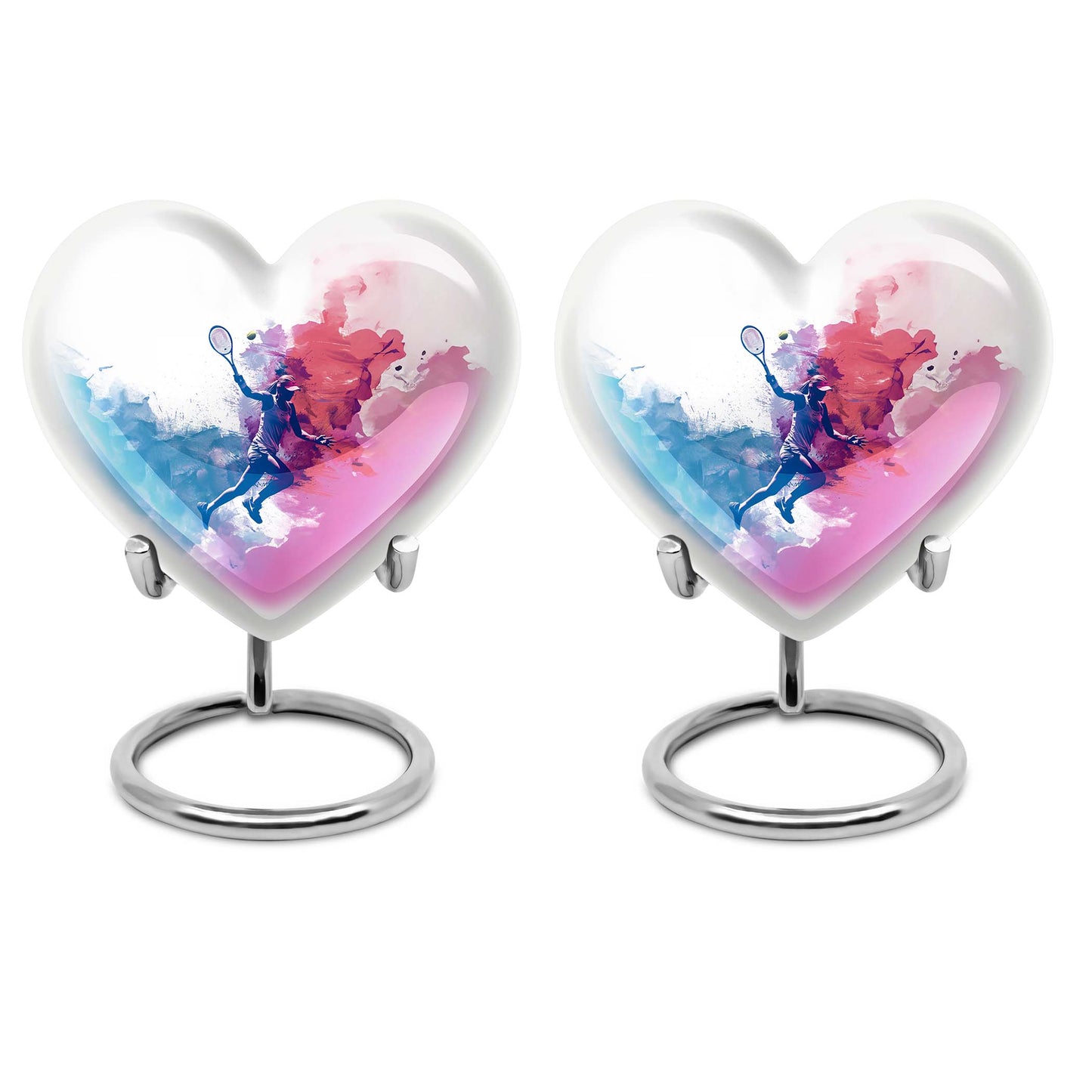 heart designed tennis urn