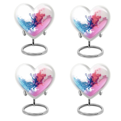 heart designed tennis urn