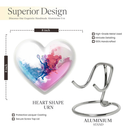 heart designed tennis urn
