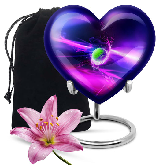 heart Tennis Urn for adult men's ashes