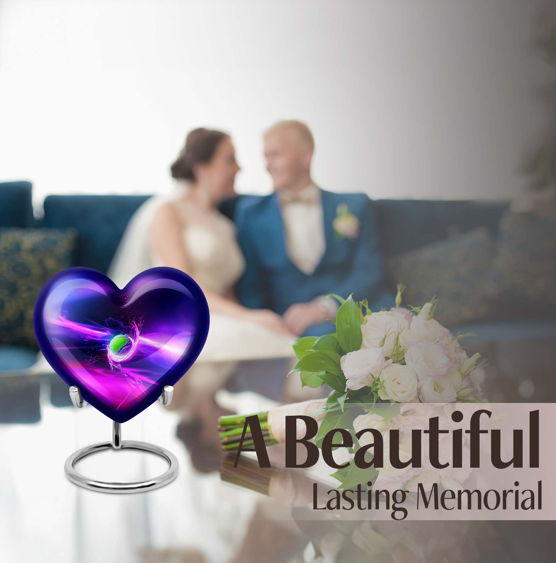 heart Tennis Urn for adult men's ashes