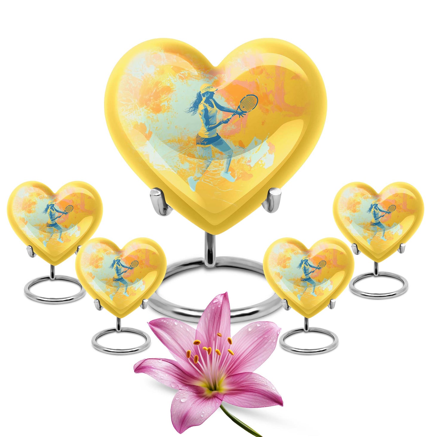 heart shaped purple urn for cremation ashes