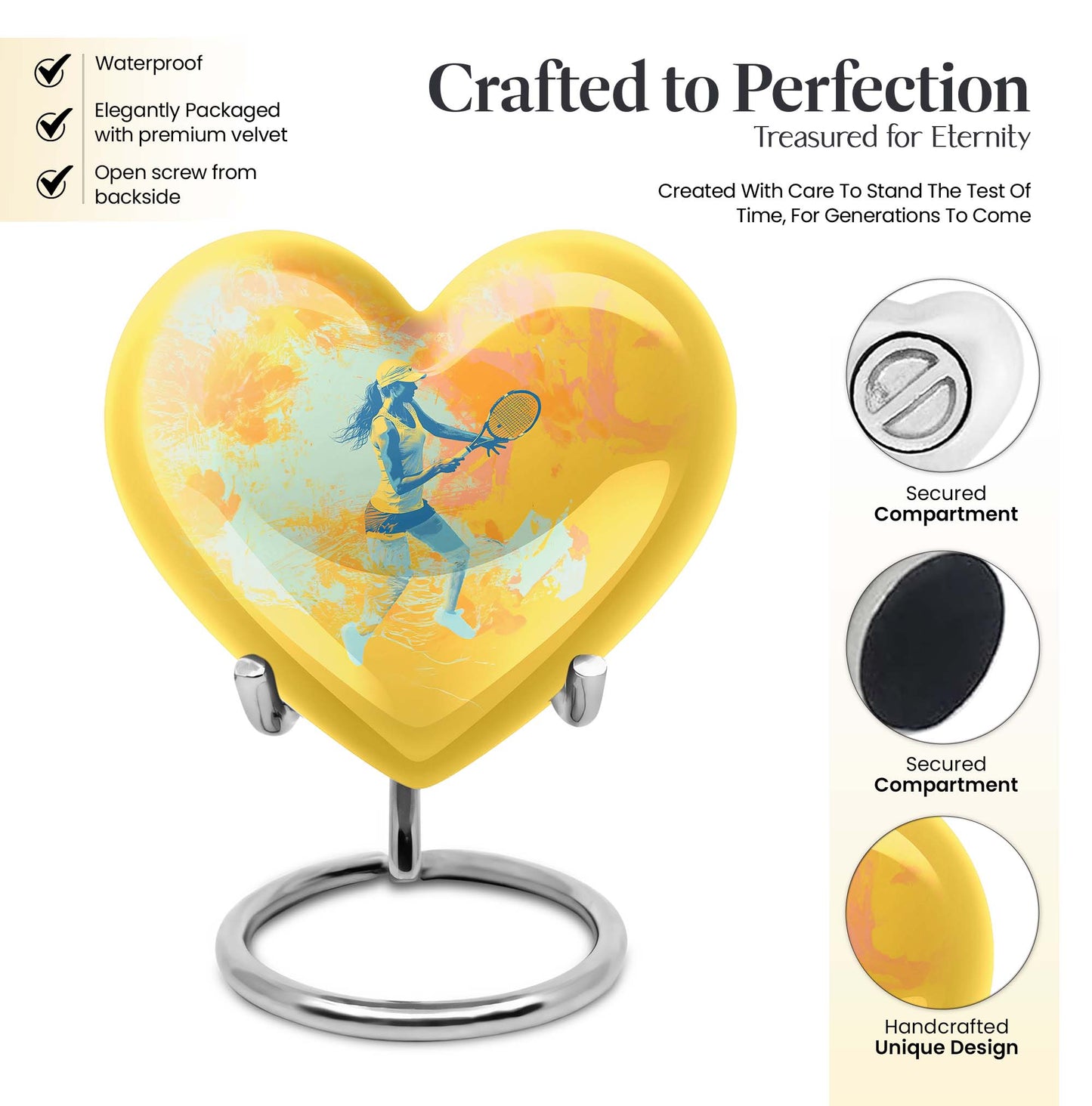 heart shaped purple urn for cremation ashes