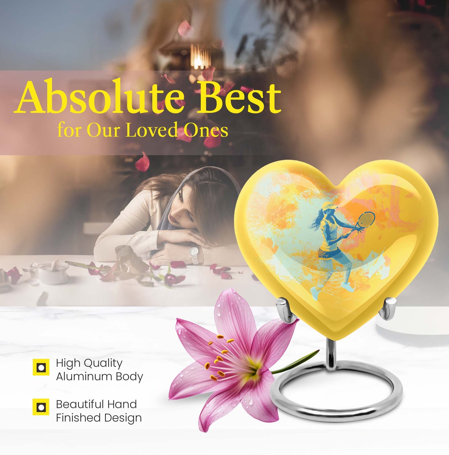 heart shaped purple urn for cremation ashes